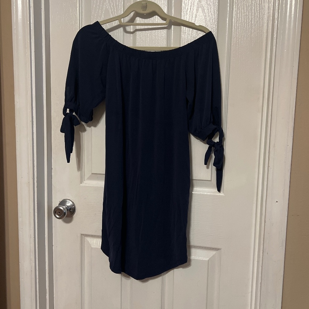 Navy Off shoulder dress